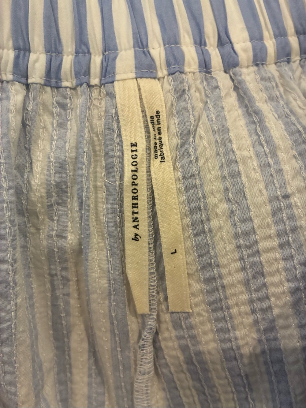 Anthropologie Blue and White Striped sequin boxer style shorts - Picture 6 of 7